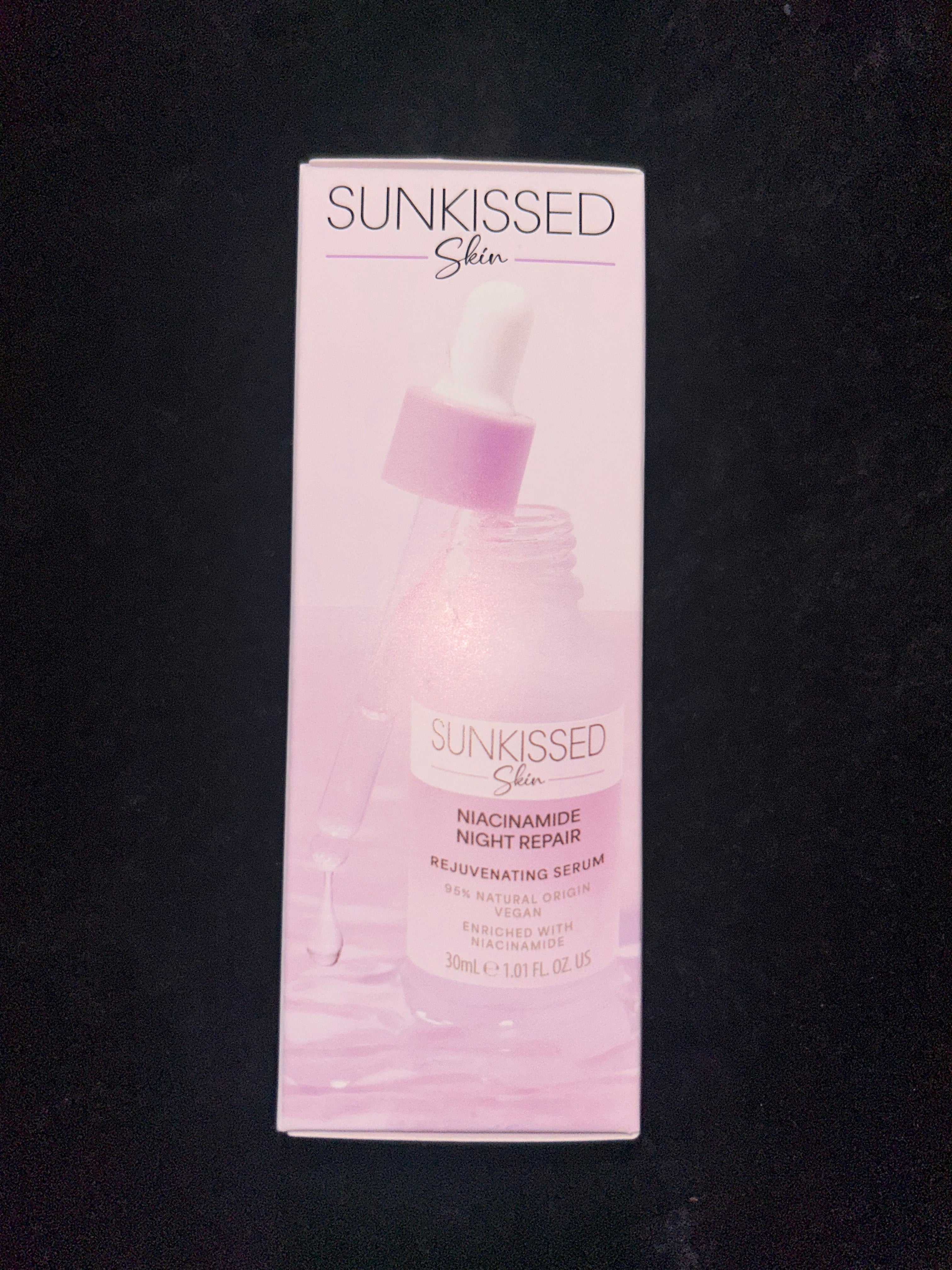 Sunkissed Niacinamide Night Repair Rejuvenating Serum 30ml - enriched with Niacinamide - 95% Natural Formula - Vegan