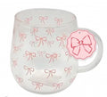 420ml cute pink bow glass mug