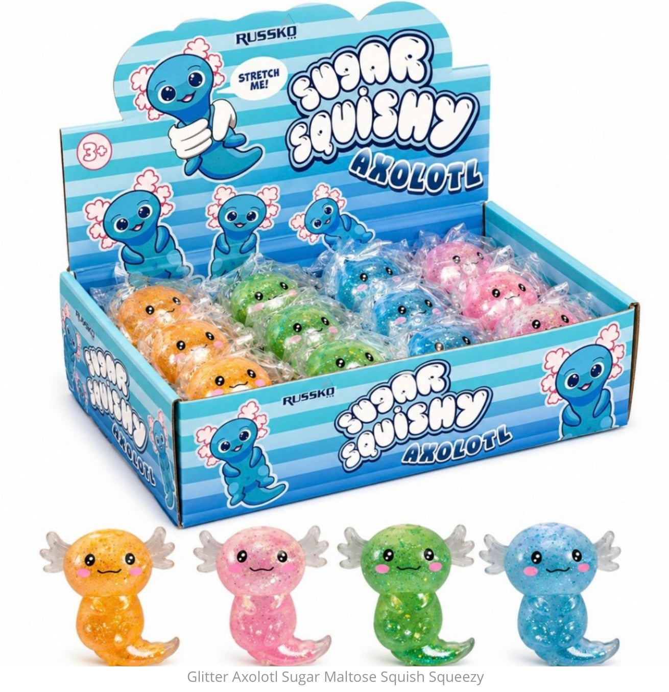 Glitter Maltose Squishy Axolotl Fidget Toy