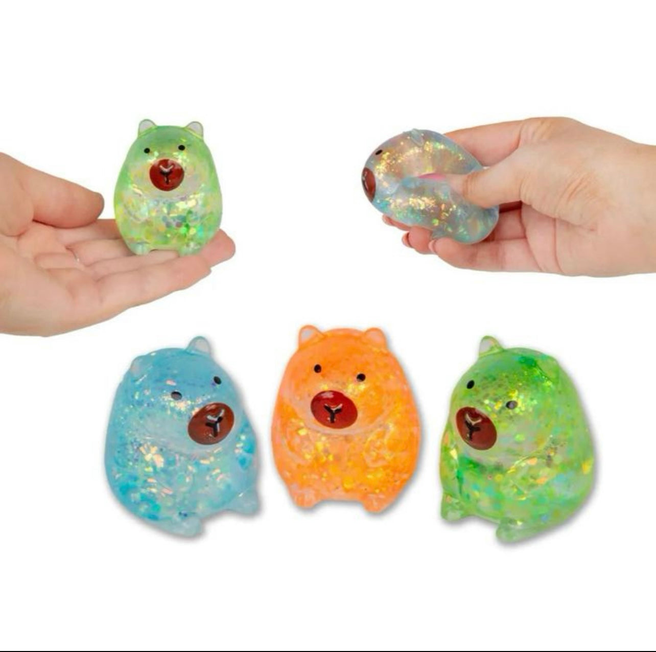 Scrunchems Sugar Capybara Fidget Toys – Box of 3 Squishy Sensory Toys