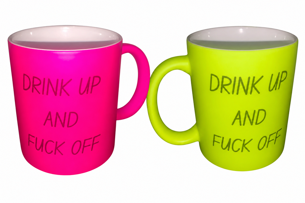Neon hilarious sweary mug available in 4 different colours.