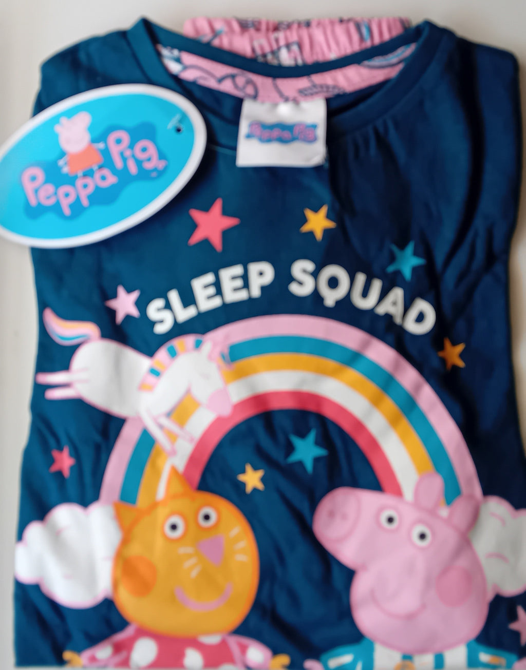 Super Cute Pink And Navy Girls Peppa Pig Pyjamas