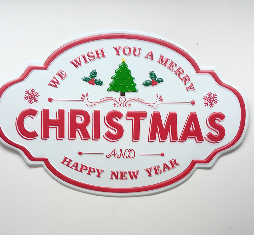 Super Cute We Wish You A Merry Christmas Metal Christmas Decoration