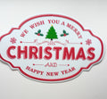 Super Cute We Wish You A Merry Christmas Metal Christmas Decoration