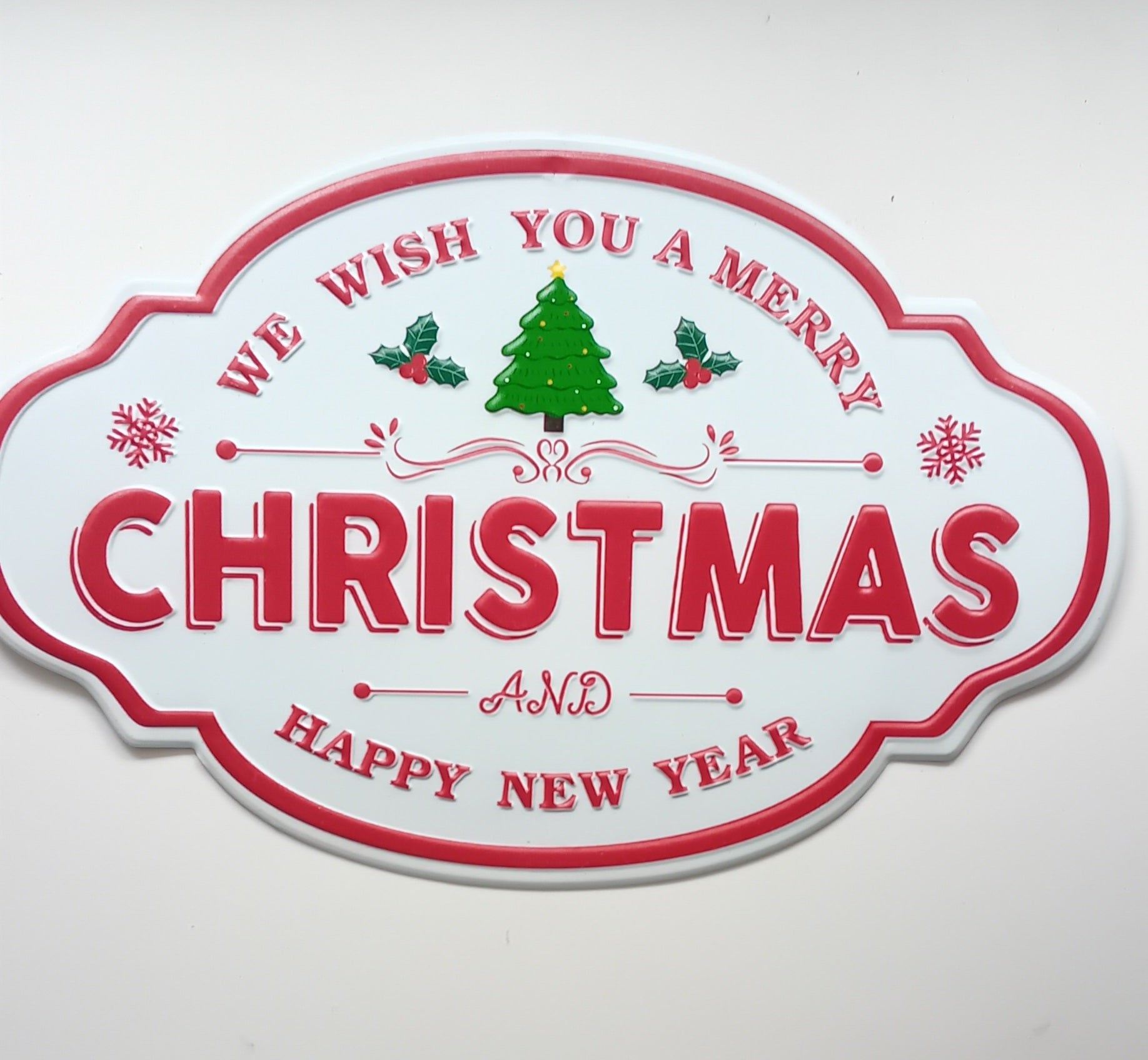 Super Cute We Wish You A Merry Christmas Metal Christmas Decoration