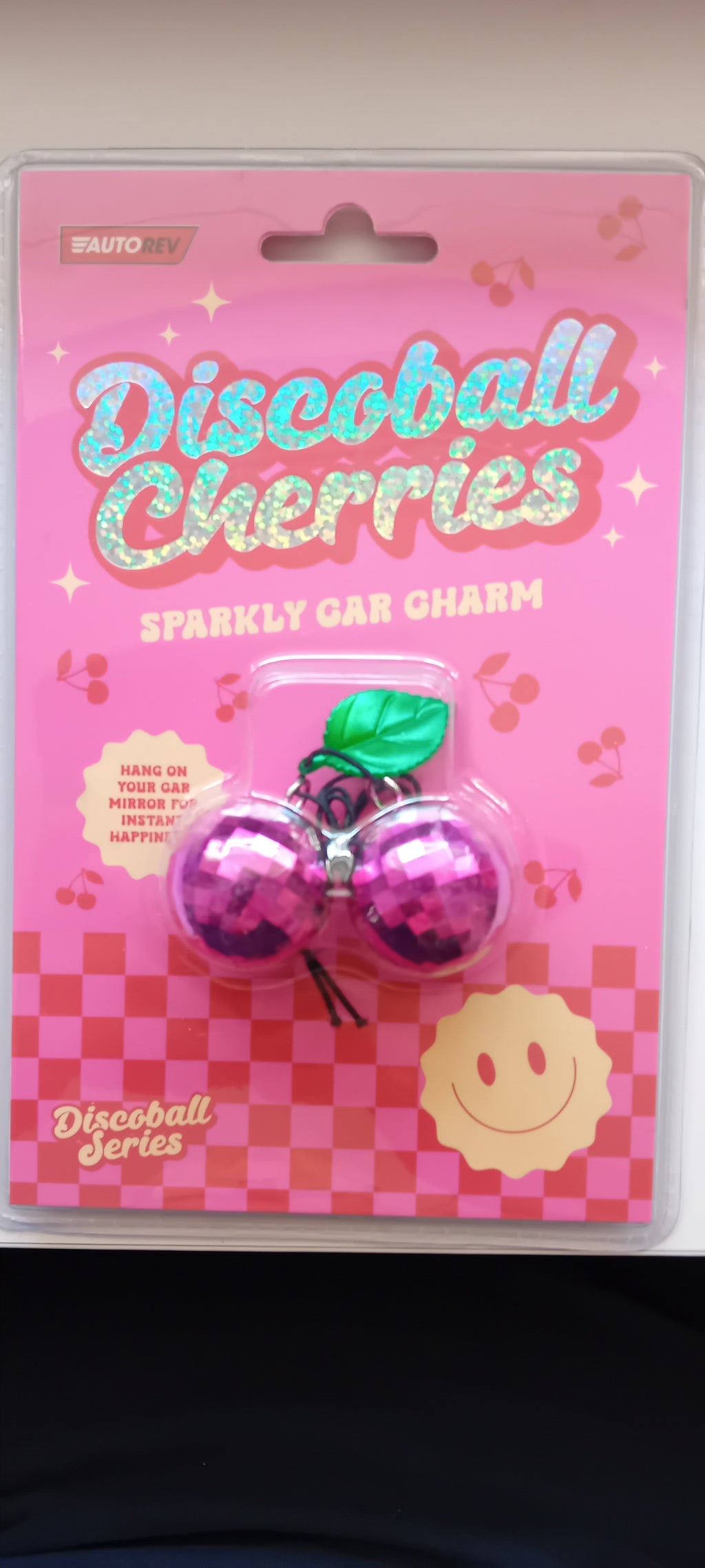Sparkly Pink Disco ball Car Charm