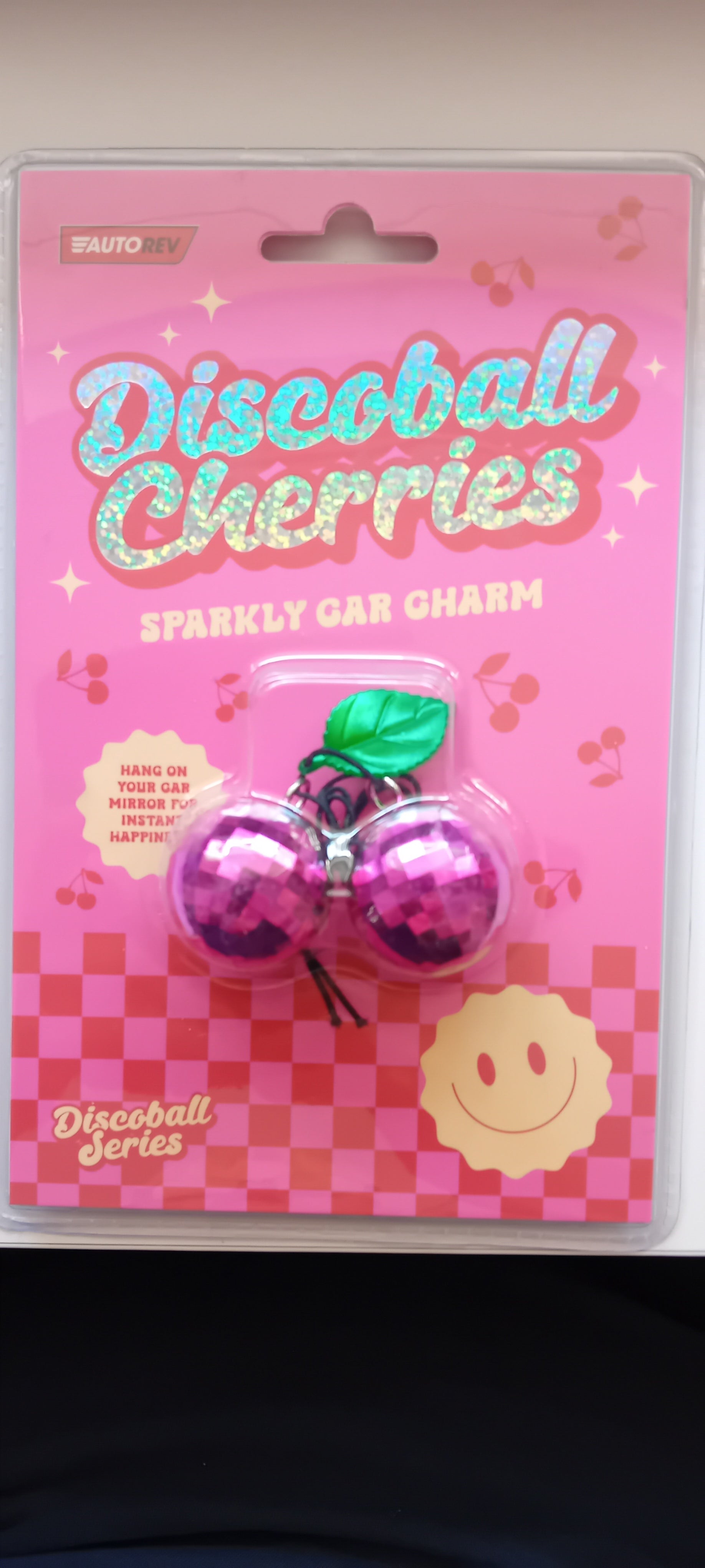 Sparkly Pink Disco ball Car Charm
