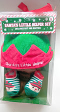 Santa's Little Helper Hat and Bootie Set