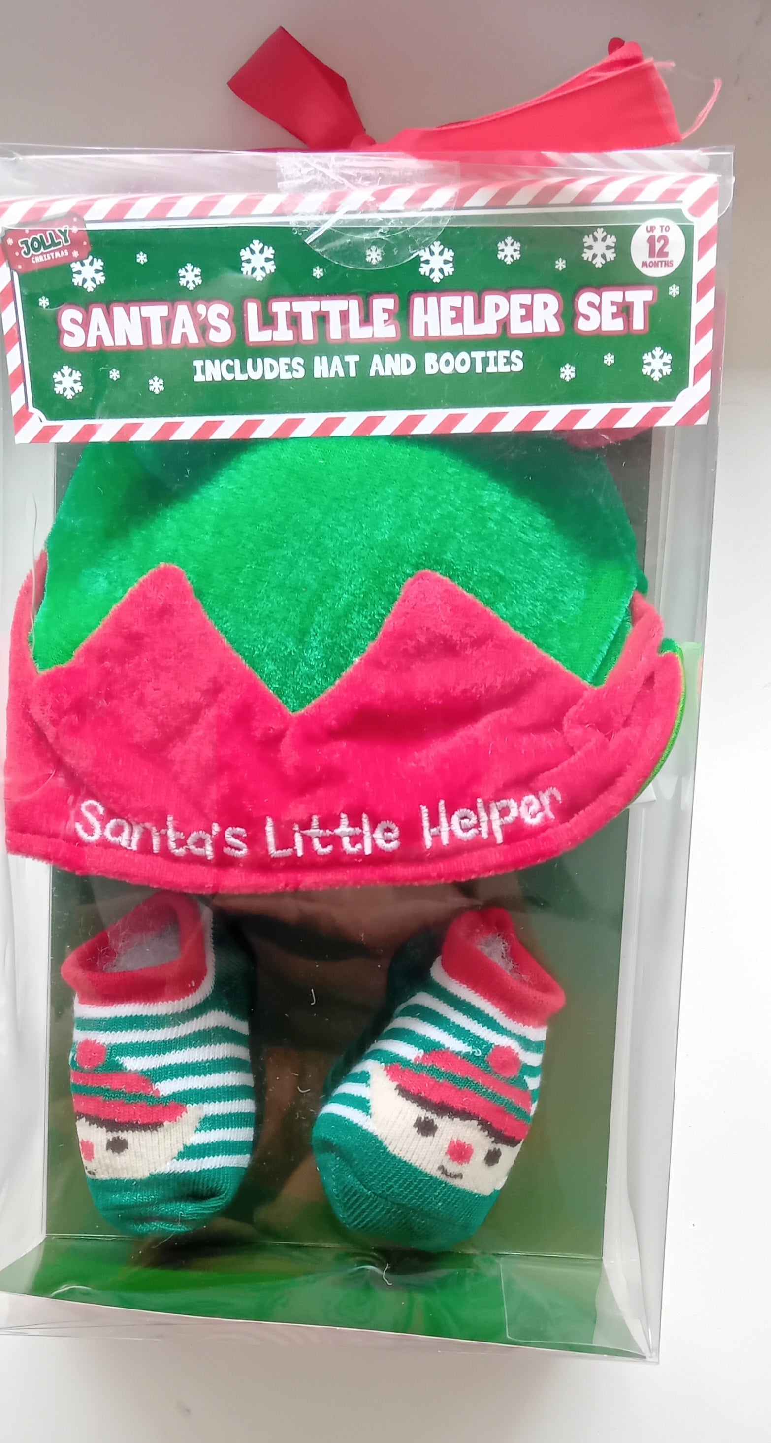 Santa's Little Helper Hat and Bootie Set