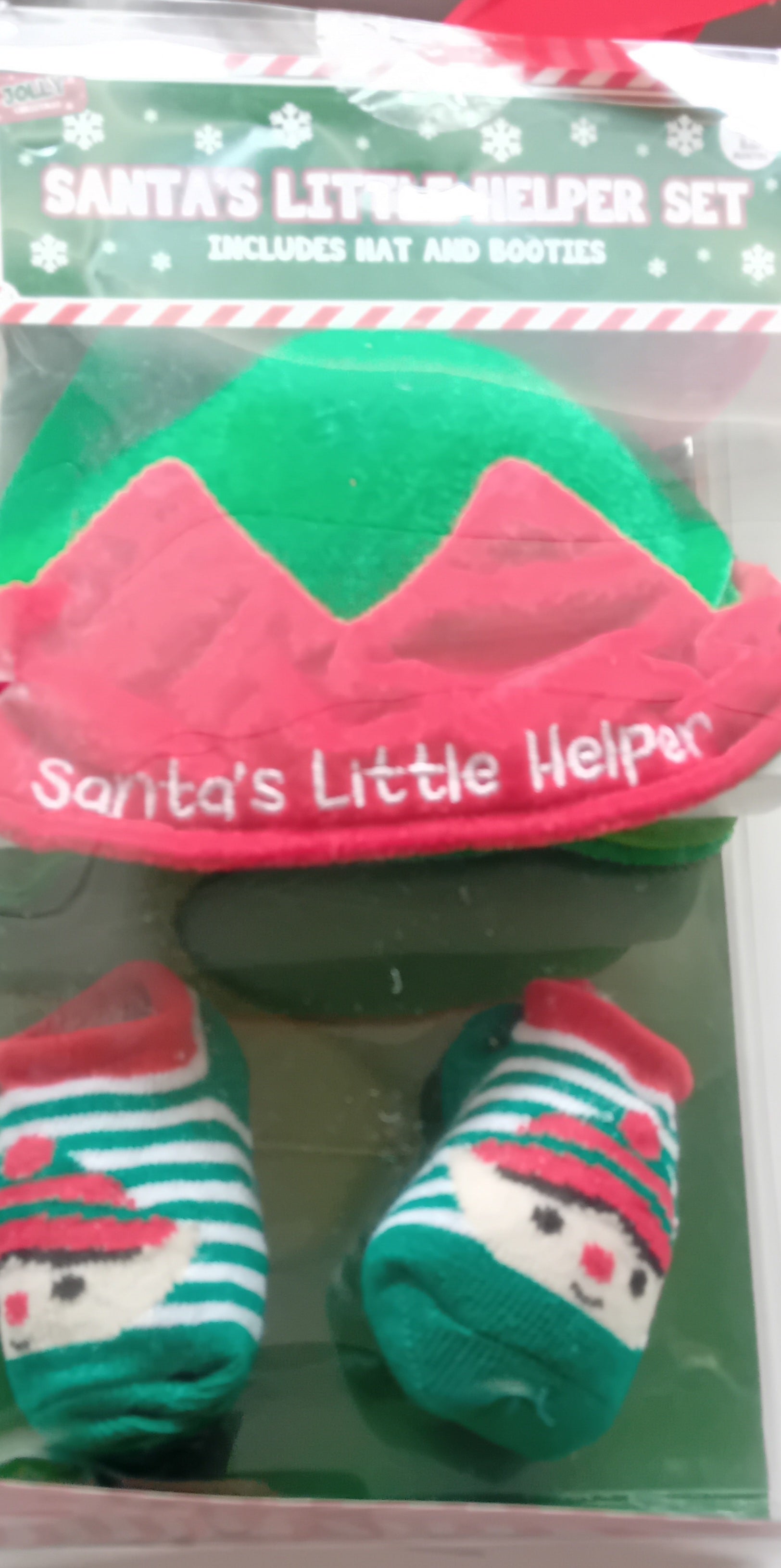 Santa's Little Helper Hat and Bootie Set