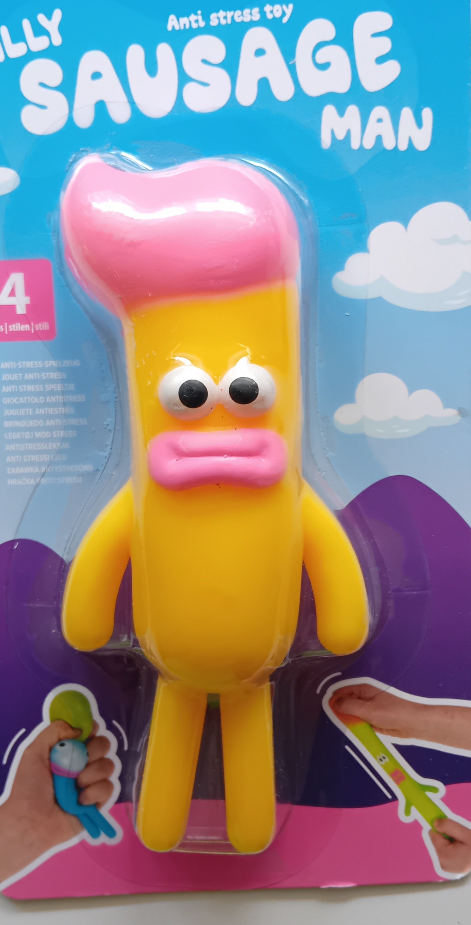 Silly Sausage man stress relief toy