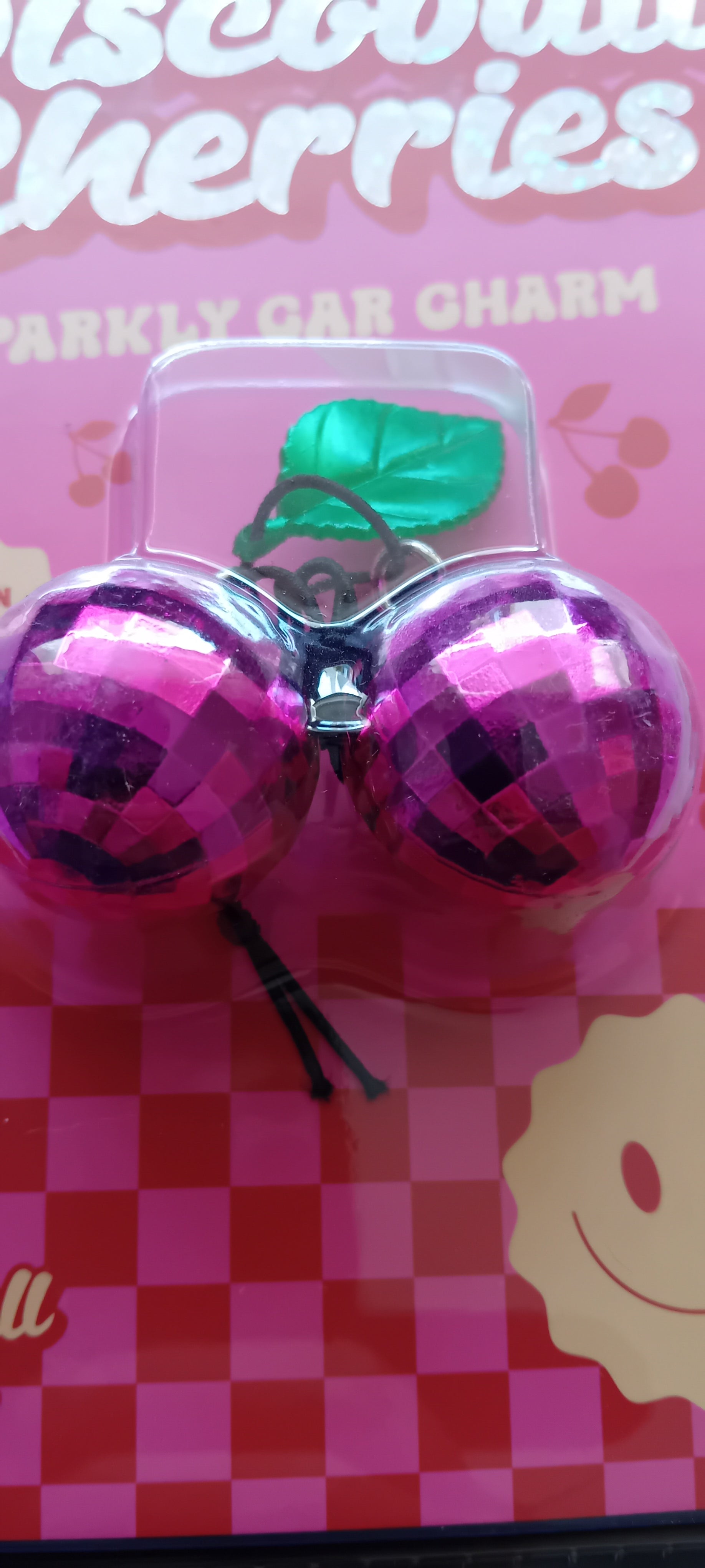 Sparkly Pink Disco ball Car Charm