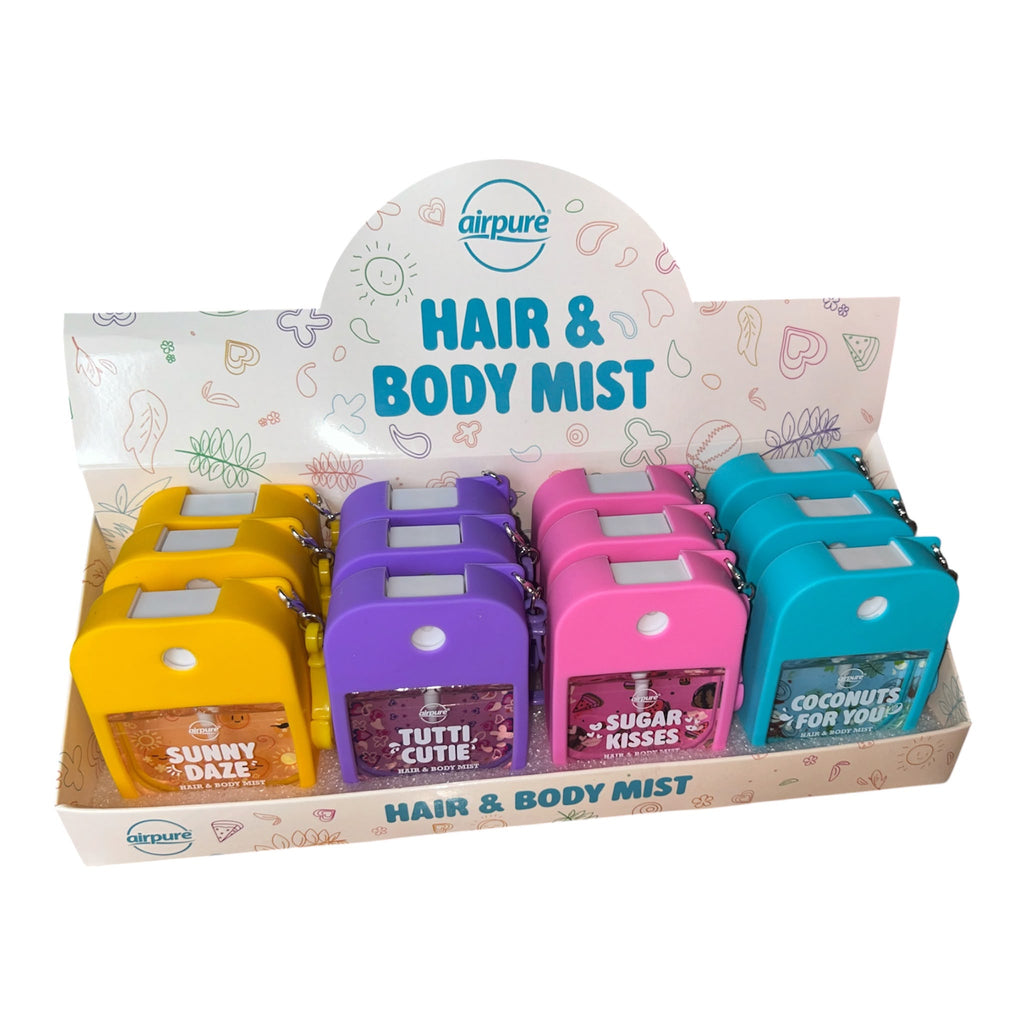 Hair and Body Mist clip on. 4 different scents
