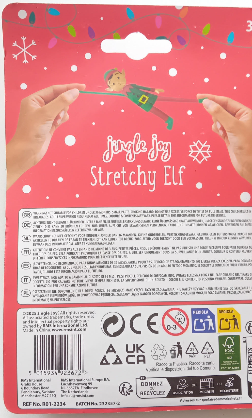 Jingle Joy Stretchy Elf Fidget Toy