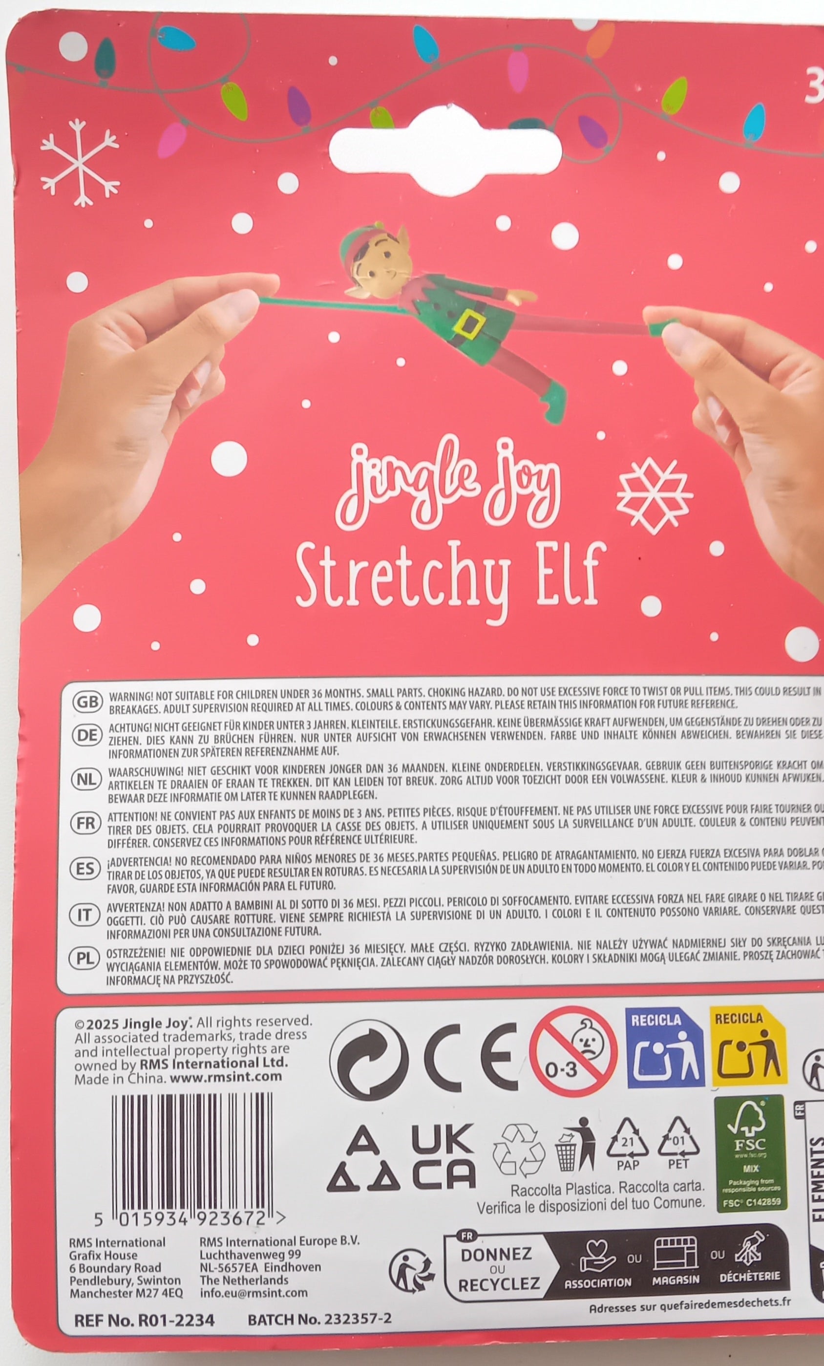 Jingle Joy Stretchy Elf Fidget Toy