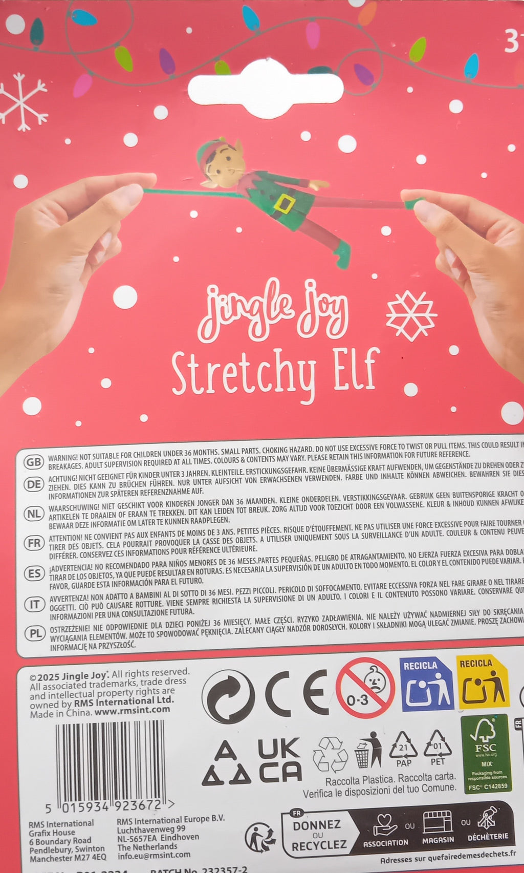 Jingle Joy Stretchy Elf Fidget Toy