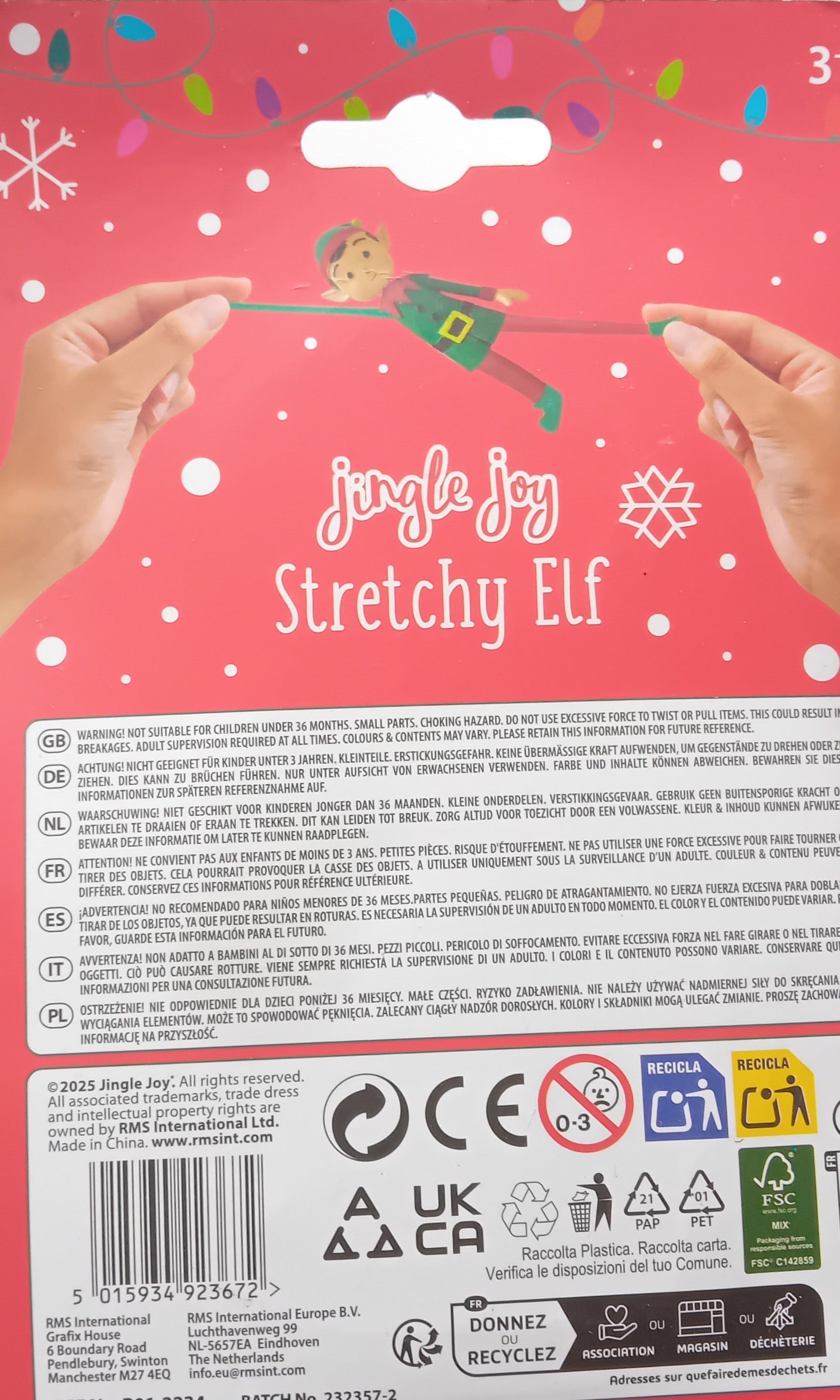 Jingle Joy Stretchy Elf Fidget Toy