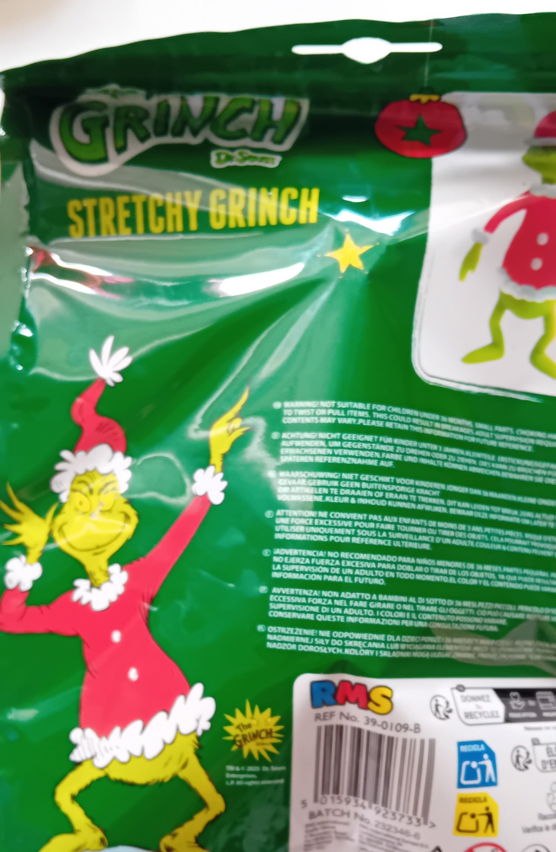 Santa Dressed Grinch Stretchy Fidget Toy. Ideal Stocking Filler